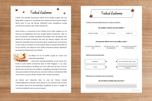 Compréhension de textes : Automne 