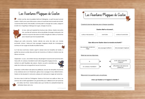 Compréhension de textes : Automne 
