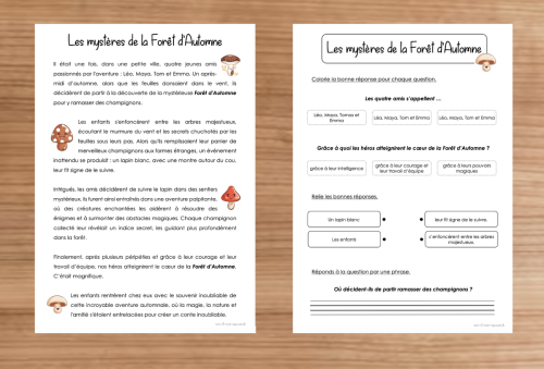 Compréhension de textes : Automne 