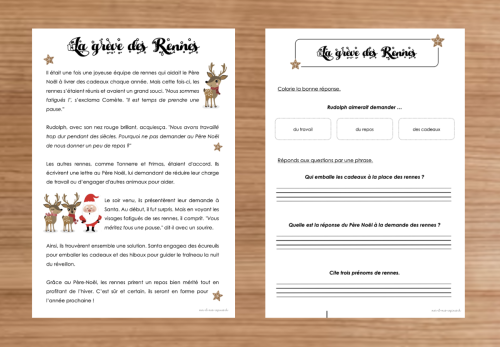 Compréhension de texte : Hiver et Noël