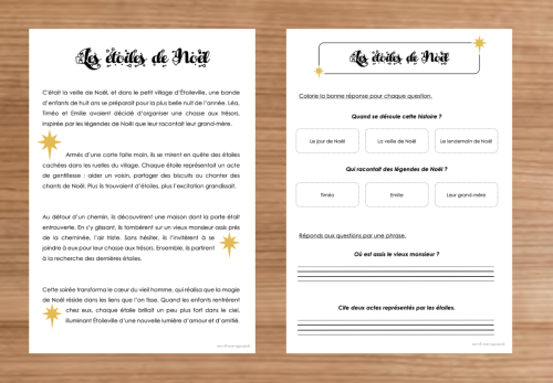 Compréhension de texte : Hiver et Noël
