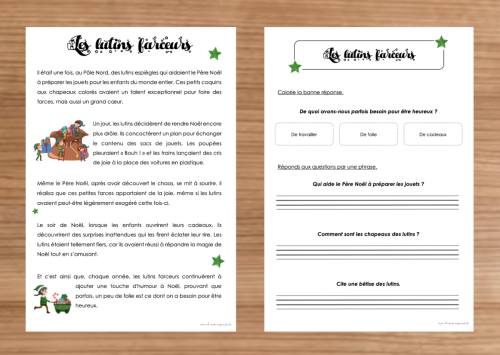 Compréhension de texte : Hiver et Noël