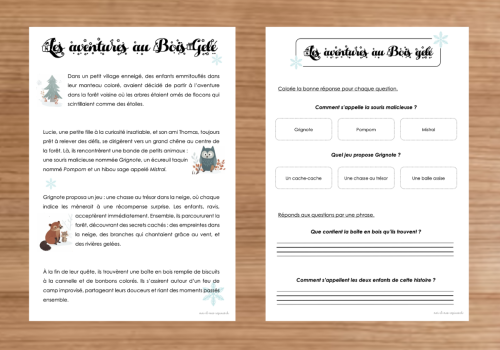 Compréhension de texte : Hiver et Noël