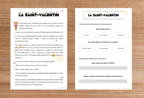 Compréhension de texte : Amour &amp; Amitié