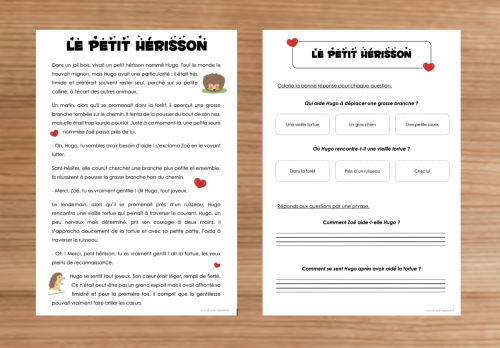 Compréhension de texte : Amour &amp; Amitié
