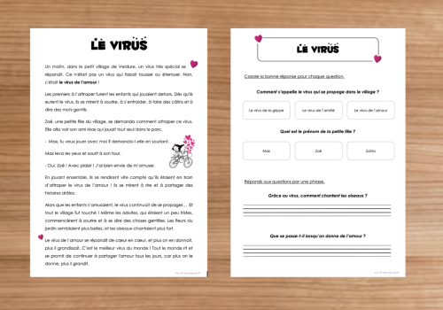Compréhension de texte : Amour &amp; Amitié