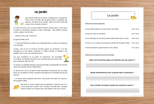 Compréhension de texte : Printemps et Pâques 