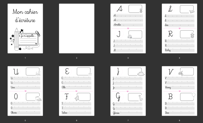 Dossier : Ecriture majuscule 