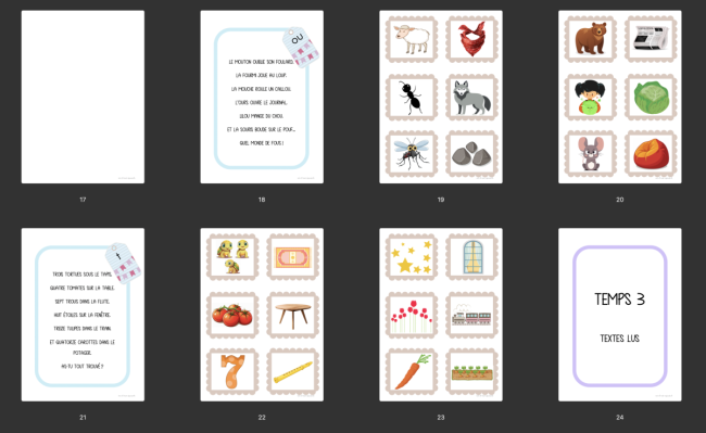 Dossier : Les comptines et les textes lus