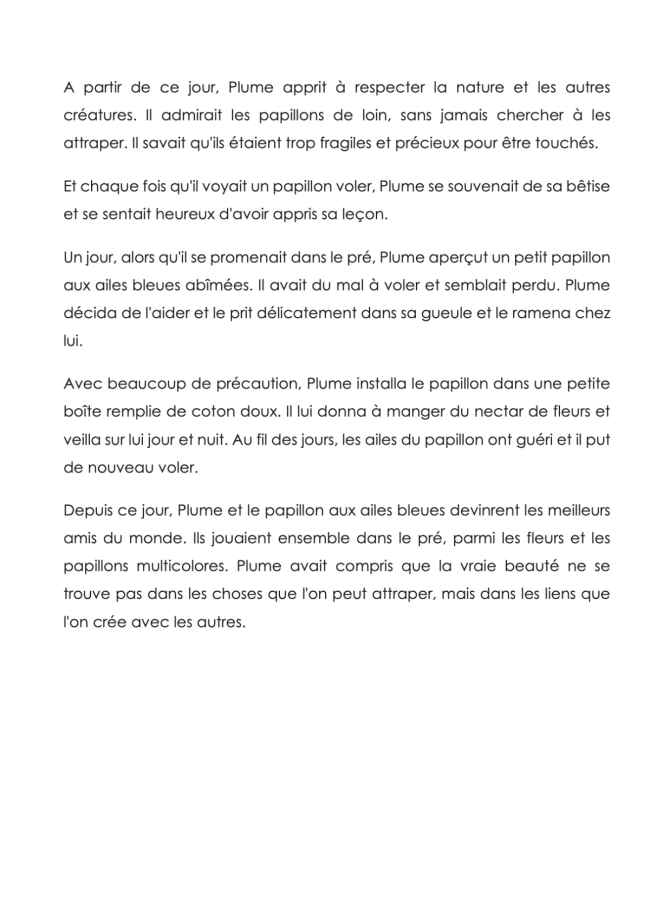 Evaluation FR : Compréhension d'une histoire