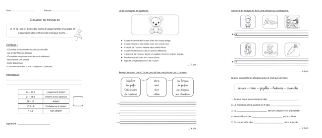 Evaluation FR  -  TEMPS 4 (3P)