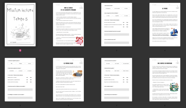Dossier : Lecture compréhension TEMPS 5