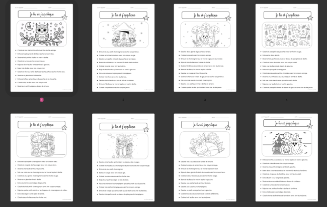 Dossier : Compréhension de consignes Automne - Halloween