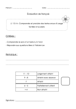 Evaluation FR : Compréhension d'une histoire